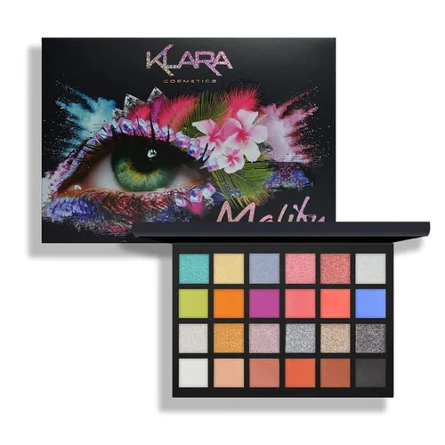 Miniatura 13 de Klara Cosmetics Paleta de 24 sombras de ojos – Paleta de sombra de ojos festiva de lujo, vibrante, intensa, a todo color, larga duración, mate, Abu