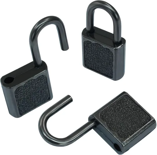 Miniatura 5 de Litoexpe 10 cerraduras pequeñas para equipaje pequeño con llaves, candado pequeño de metal, equipaje sólido para decoración de cajas de joyería Negro