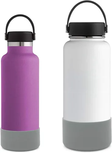 Miniatura 2 de Funda protectora de silicona para botellas de agua Hydroflask de 12 oz - 40 oz con parte inferior antideslizante Stanley Sleeve Cover Bumper Gris