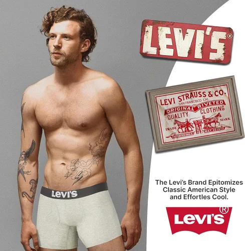 Miniatura 7 de Levi's Ropa interior para hombre, paquete de 7 calzoncillos tipo bóxer para hombre de algodón elástico