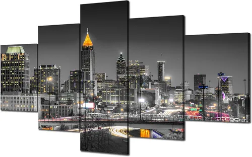 Miniatura 15 de Cawpom Louisiana Arte de Pared en Lienzo, 60x32 pulgadas, Impresión en Lienzo, Cuadros de Nueva Orleans Decoración de Pared, Puente Crescent City