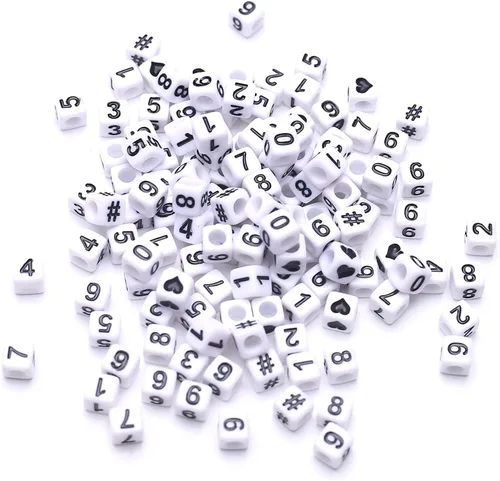 Miniatura 3 de ToBeIT 800 cuentas de acrílico en forma de cubo de letras del alfabeto, cuentas cuadradas para manualidades, llaveros, pulseras, collares, joyería