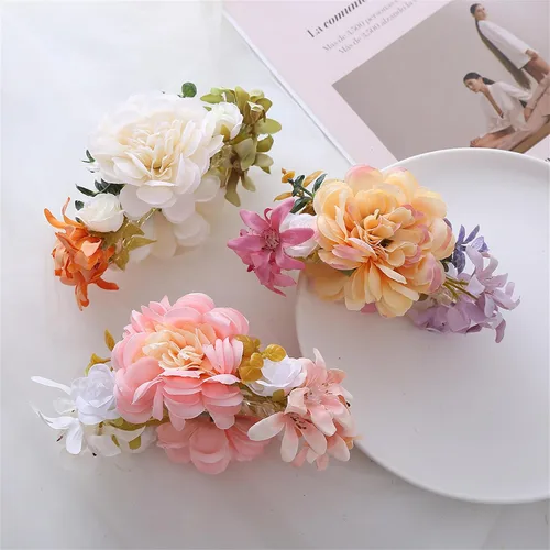 Miniatura 4 de Pinzas y Clips para el Cabello con Flores Estilo Francés Perlas Diamantes de Imitación Mariposa Twist Banana Horquillas Accesorios para el Cabello
