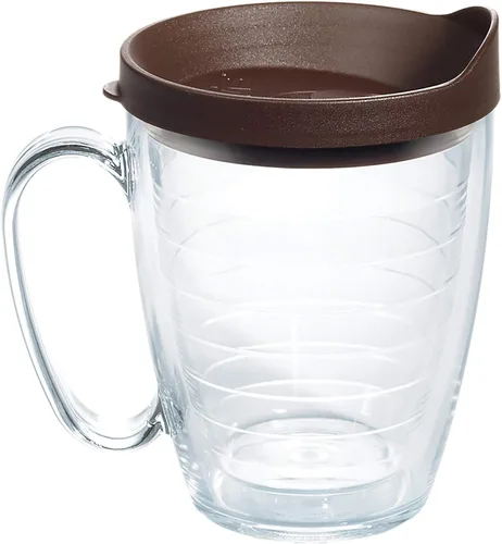 Miniatura 59 de Taza de viaje Tervis de doble pared transparente y colorida con tapa fabricada en Estados Unidos mantiene las bebidas frías y calientes, 24 onzas