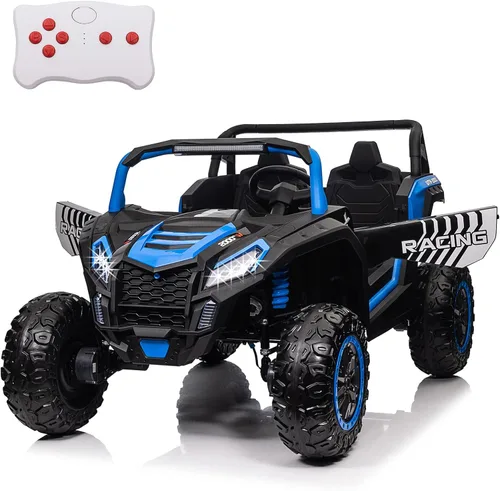 Miniatura 9 de POSTACK Juguete de paseo XXXL de 24V de 220 libras para niños grandes, auto de juguete eléctrico con batería de 2 asientos para niños, auto de paseo