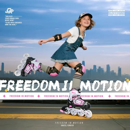 Miniatura 2 de Patines en línea ajustables para niños, adolescentes y adultos - Rodamientos ABEC-7, ruedas de poliuretano, ajuste cómodo, para patinaje en Rosado
