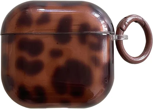 Miniatura 10 de Linda funda para AirPod 1/2 generación con cerradura, diseño de tortuga vintage con diseño de animal retro y elegante diseño de leopardo brillante