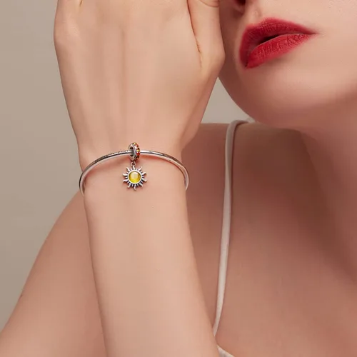 Miniatura 2 de VOROCO Atrapasueños con diseño de estrella de café y luna para pulsera de plata de ley 925 y cuentas para pulsera y collar, joyería de bricolaje