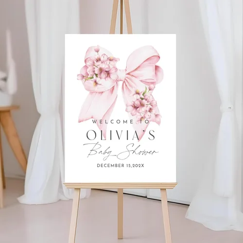 Miniatura 7 de Letrero de bienvenida editable de flores silvestres para baby shower, letrero de mariposa para baby shower, letrero con nombre personalizado