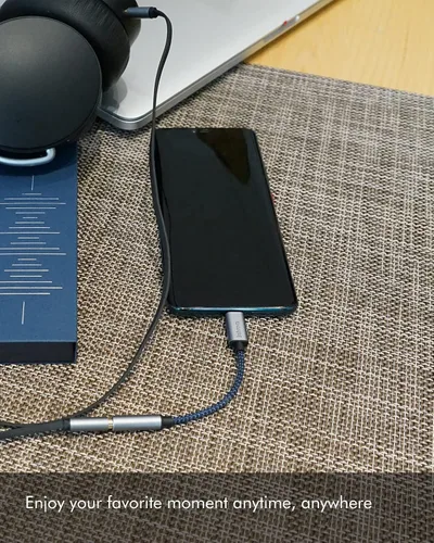 Miniatura 6 de USB C a 0.138 in Micrófono de auriculares TRRS Jack Adaptador Tipo C Cable de audio Dongle Compatible para Google Pixel Samsung Galaxy Android
