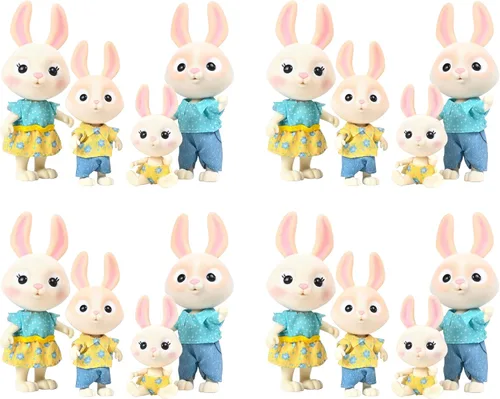 Miniatura 10 de Honey Bee Acres La Familia Cheddars de Ratón, 4 Figuras de Muñecas en Miniatura, Pequeña
