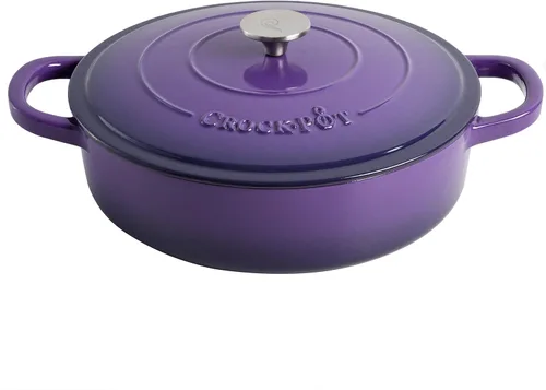 Miniatura 2 de Crock-Pot Artisan - Estofador de hierro fundido esmaltado con tapa, 5 cuartos de galón, morado lavanda Púrpura lavanda