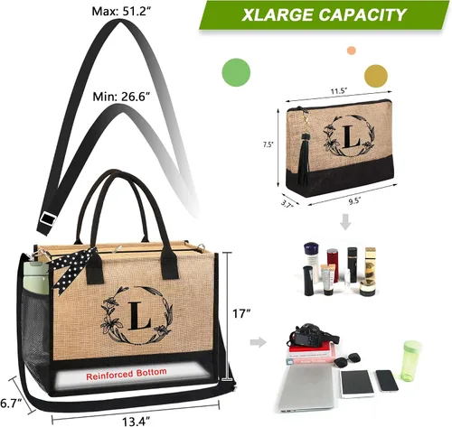 Miniatura 18 de BeeGreen Bolsa personalizada para mujeres, mamá, profesora, amigas, hermana, bolsas de regalo con bolsa de Comestic