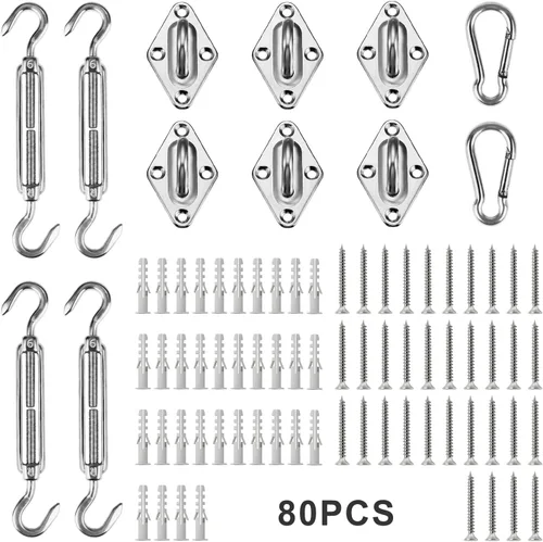 Miniatura 13 de Kit de herrajes para toldo de 5 pulgadas para rectángulo 316 de acero inoxidable antioxidante para patio al aire libre