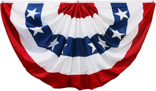 HOOSUN Decoraciones del 4 de julio, banderines de bandera estadounidense para exteriores, decoraciones patrióticas del 4 de julio de 1.5 x 3 pies,