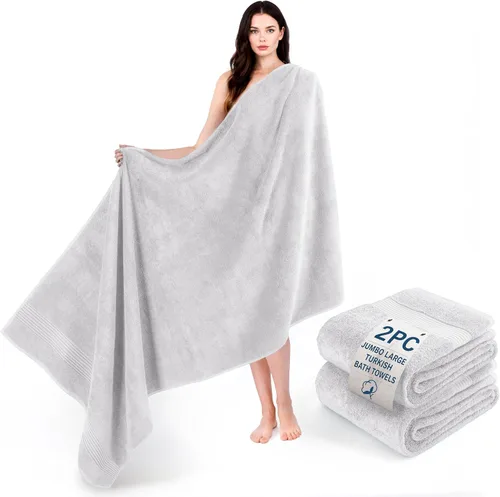 Miniatura 152 de Cotton Paradise 4 piezas de toallas turcas para baño, juego de toallas extra grandes suaves y afelpadas para baño, color beige