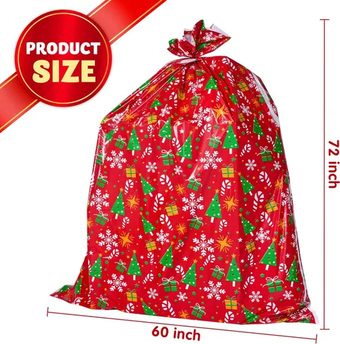 Miniatura 7 de JOYIN 2 piezas de bolsas de regalo para bicicleta de Navidad jumbo de plástico, bolsa de regalo de 72”x60” con etiquetas de regalo para regalos