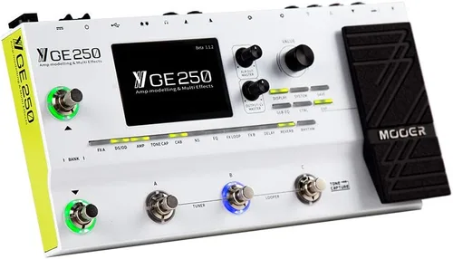 Miniatura 2 de MOOER Procesador de múltiples efectos GE250 con bucle FX, captura de tono, función MIDI, ecualizador global, máquina de batería, looper estéreo