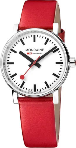 Miniatura 6 de Mondaine Unisex MSE.35110.LC SBB Reloj rojo de cuarzo suizo con pantalla analógica, Rojo