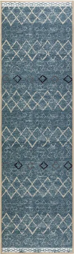 Miniatura 2 de Antep Rugs - Alfombras antideslizantes de 2 x 7 pies (antideslizante) con parte trasera de goma, de estilo antiguo, bohemio, marroquí y con pelo Azul