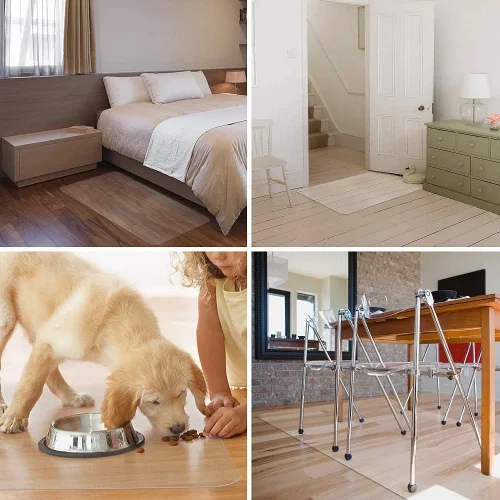 Miniatura 7 de Azadx Tapete para silla de oficina para suelo de madera dura, transparente para un fácil deslizamiento y protección, protector de suelo para debajo