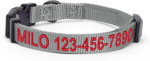 Miniatura 24 de Collar para mascotas Pawtitas, de 6 pies, suave, ajustable, color sólido, de nailon. El collar y arnés a juego para perros y cachorros, se venden