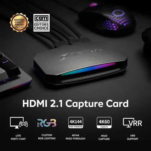 Miniatura 4 de AVerMedia Tarjeta de Captura 4K60 con HDMI 2.1, Baja Latencia, Paso Directo 4K144/4K120, Dispositivo de Captura de Juegos para PS5, PS5 Pro, Xbox