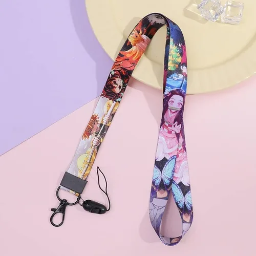 Miniatura 7 de Demon Anime Tanjiro & Nezuko - Cartera con cordón y llavero, tarjetero para tarjetas de identificación, bolsa con cordón, funda para el cuello