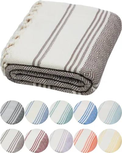 Miniatura 32 de DEMMEX Organic Diamond - Toalla turca de baño y playa 100% algodón turco certificado Oeko-TEX, ultra suave, de secado rápido, ligera, toalla