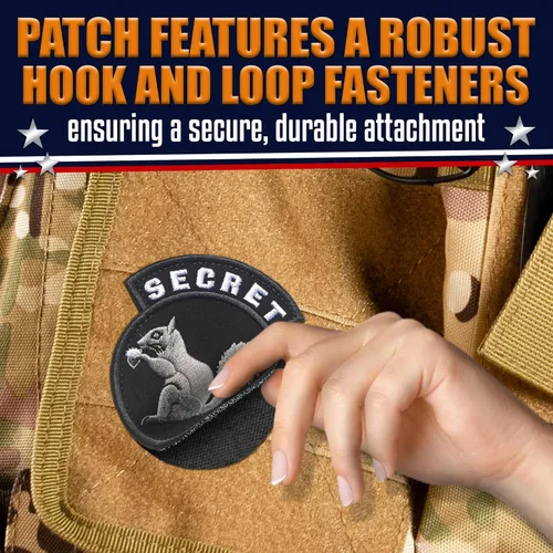 Miniatura 8 de Parche secreto de ardilla para equipo táctico, parches tácticos para chaquetas con ajuste de gancho y bucle, divertidos parches militares