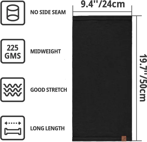 Miniatura 4 de ACUSHLA Polaina de cuello 100% lana merino para hombres y mujeres, máscara de esquí, bufanda de invierno, calentador de cuello, para todo