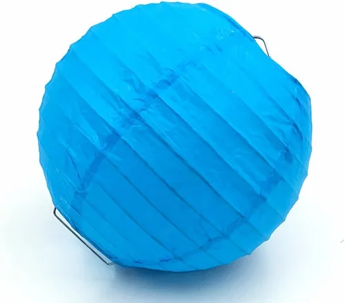 Miniatura 3 de Linterna de papel plegable reutilizable, estilo chino/japonés, cubierta decorativa para lámpara colgante (azul, 10 unidades de tamaños surtidos)