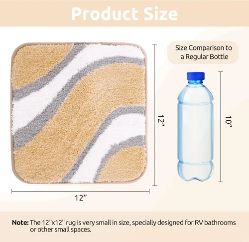 Miniatura 3 de KAMA BRIDAL Alfombra de baño de microfibra antideslizante, alfombra de baño rápida absorbente de agua, tapete de ducha ultra suave, parte trasera