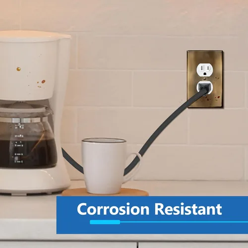 Miniatura 3 de LIDER Placa de pared de metal para receptáculo dúplex, cubierta de salida de acero inoxidable, resistente a la corrosión, tamaño mediano de 1