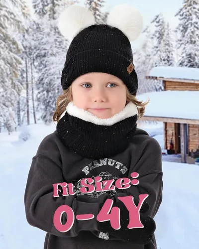 Miniatura 6 de Toddler Kids Winter Hats Gloves Scarfs Beanie Mittens Neck Warmer for 0 6 12 Months 1 2 3 4-8 Year Old Baby Girls Boys Gifts