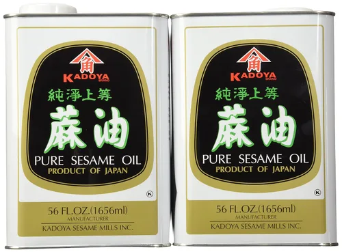 Miniatura 4 de Kadoya Aceite de sésamo puro, latas de 56 onzas (paquete de 2)