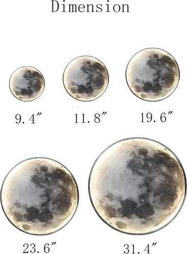 Miniatura 9 de Aplique de pared de luna regulable, lámpara de pared enchufable para mesita de noche, moderna iluminación LED montada en la pared para sala