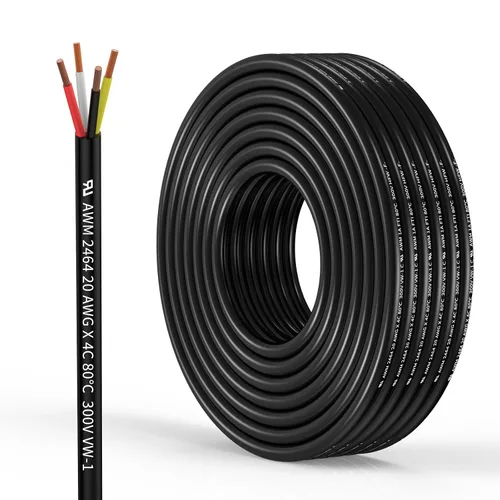Miniatura 19 de Cable eléctrico de calibre 14, 3 conductores, cable de cobre sin oxígeno, cable flexible de bajo voltaje de 100 pies/30.5 m para tiras LED, lámparas