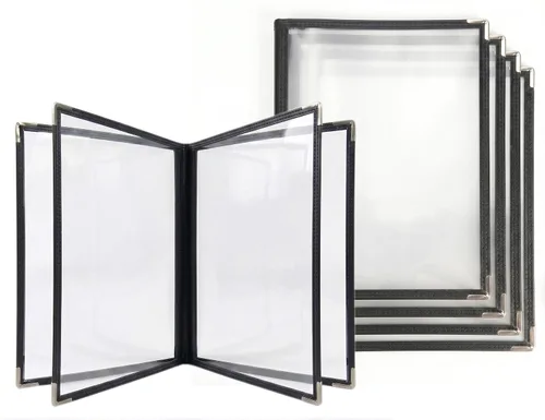 Miniatura 9 de 2 piezas de fundas de menú de 8.5 x 11 pulgadas, soporte para menú de restaurante, 4 páginas, 8 vistas, funda transparente de menú, se adapta a
