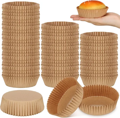 Miniatura 12 de Uiifan - Moldes desechables redondos para cupcakes, moldes de papel para hornear, envoltorios de papel para cupcakes, moldes de papel aptos