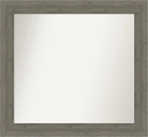 Miniatura 71 de Amanti Art Espejo de baño gris para sobre el fregadero, 27 x 27 pulgadas, espejo de tocador cuadrado gris, marco de madera rústica de campo medio