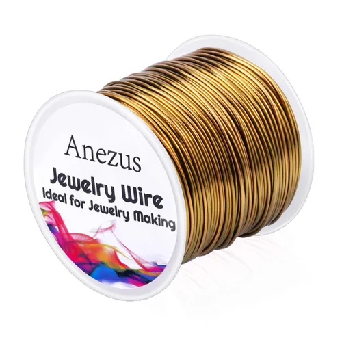 Anezus anezus - Alambre de joyería de calibre 18 para hacer joyas, alambre de cobre resistente al deslustre, para suministros de fabricación de