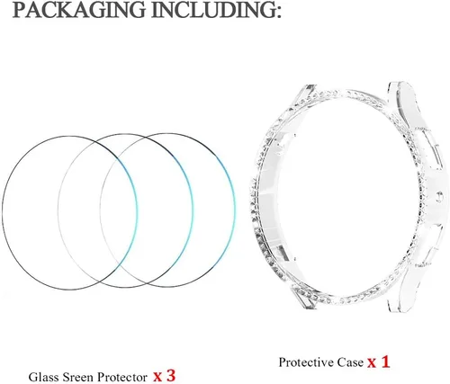 Miniatura 7 de DEALELE Paquete de 1 + 3 fundas y protector de pantalla compatible con Samsung Galaxy Watch FE / 5/4 de 1.575 pulgadas, funda protectora