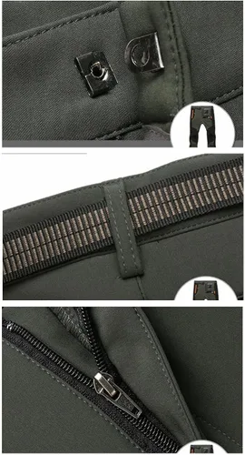 Miniatura 5 de TBMPOY - Pantalones de esquí de nieve impermeables con forro polar para hombre, para senderismo, montaña, revestimiento suave con cinturón