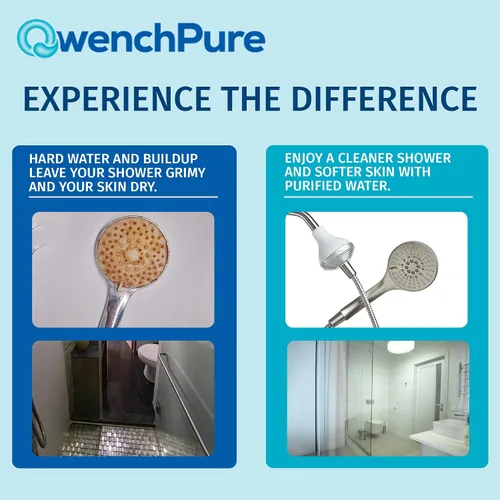 Miniatura 3 de QwenchPure Cartucho de repuesto para filtro de cabezal de ducha - 100% KDF-55 para agua dura, elimina cloro y contaminantes, suaviza y purifica