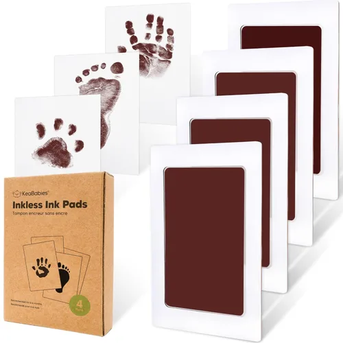 Miniatura 12 de Kit de Huellas de Manos y Pies de Bebé Sin Tinta Redondo de 2 Piezas - Almohadilla de Tinta Sin Desorden para Recuerdo de Recién Nacido, Kit