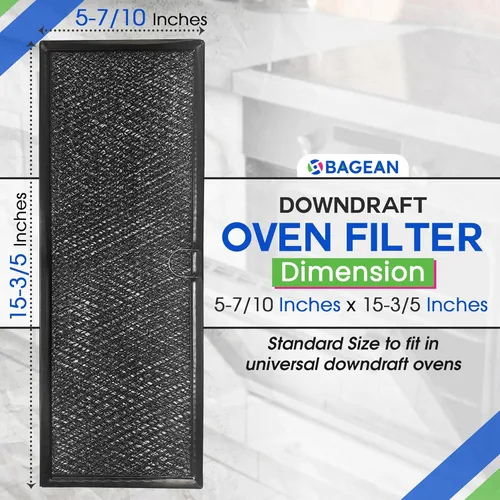 Miniatura 2 de Filtro descendente para estufa de 5.67 x 15.63 pulgadas, repuesto para Whirlpool Jennair W10240990 W10905834 Filtro de corriente descendente malla