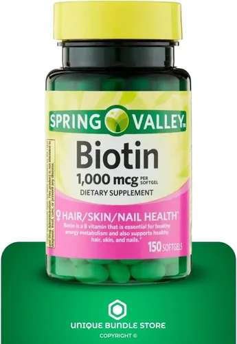 Miniatura 5 de Biotin 1000MCG, cápsulas blandas de biotina, suplemento de uñas para la piel del cabello, 150 unidades + organizador de píldoras de 7 días incluido