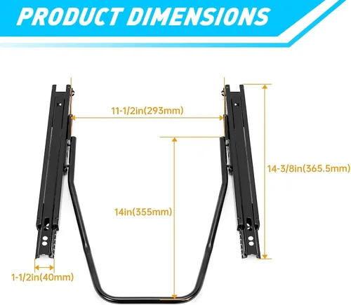 Miniatura 5 de Kojem Deslizadores Universales de Asiento Riel de Montaje de Asiento, Kit de Soportes de Rieles de Bloqueo Dual Compatible con Asientos de Carreras