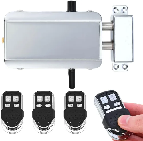 Cerrojo electrónico, control remoto, antirrobo, seguridad para el hogar, sin llave, cerradura de puerta oculta inteligente con 4 controles remotos